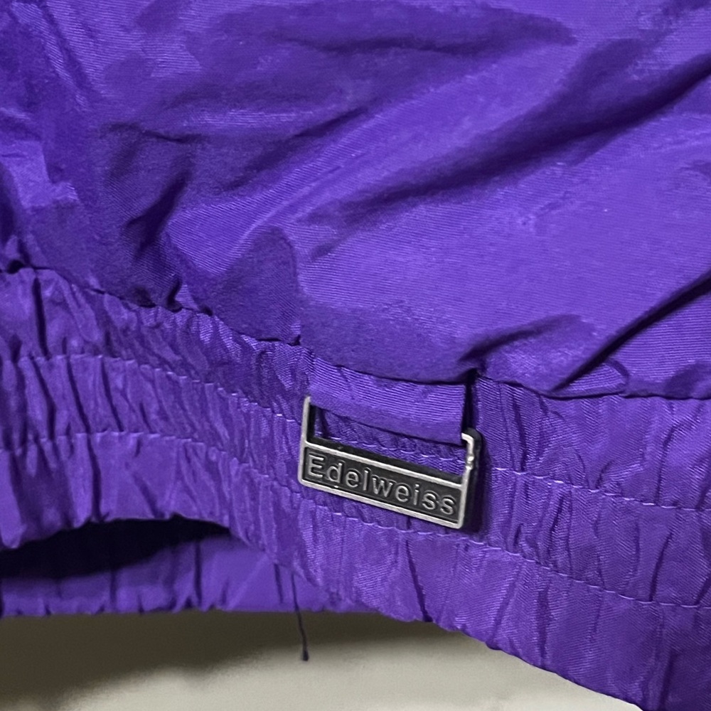 Vintage Edelweiss Skiwear Color Block Puffer Style Slopes Winter Snow Coat Large - Picture 2 of 11